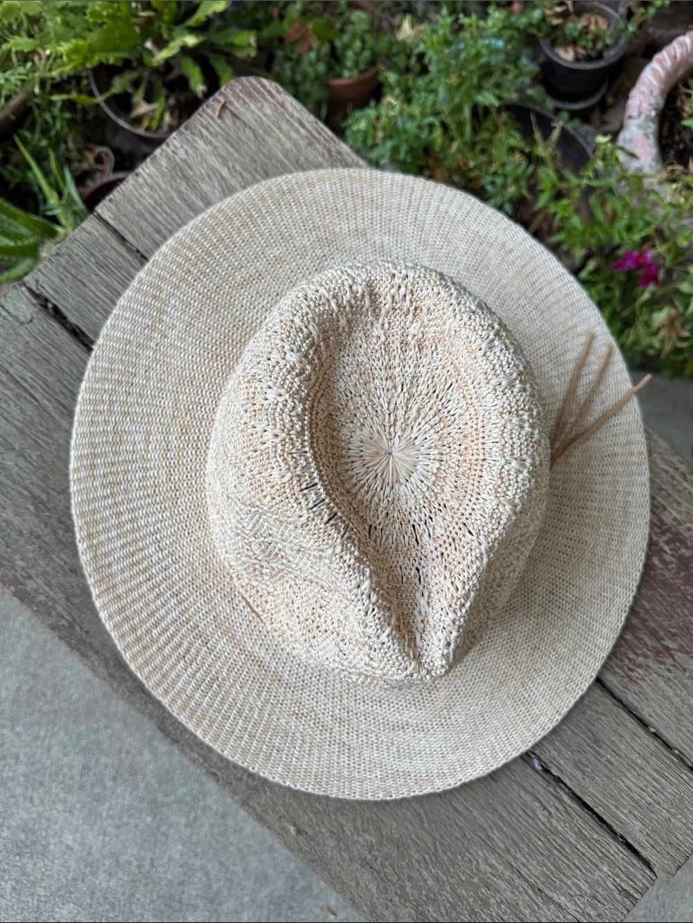 Free People Santa Barbara Packable Hat Vanilla Combo NWT Ivory OS Adjustable